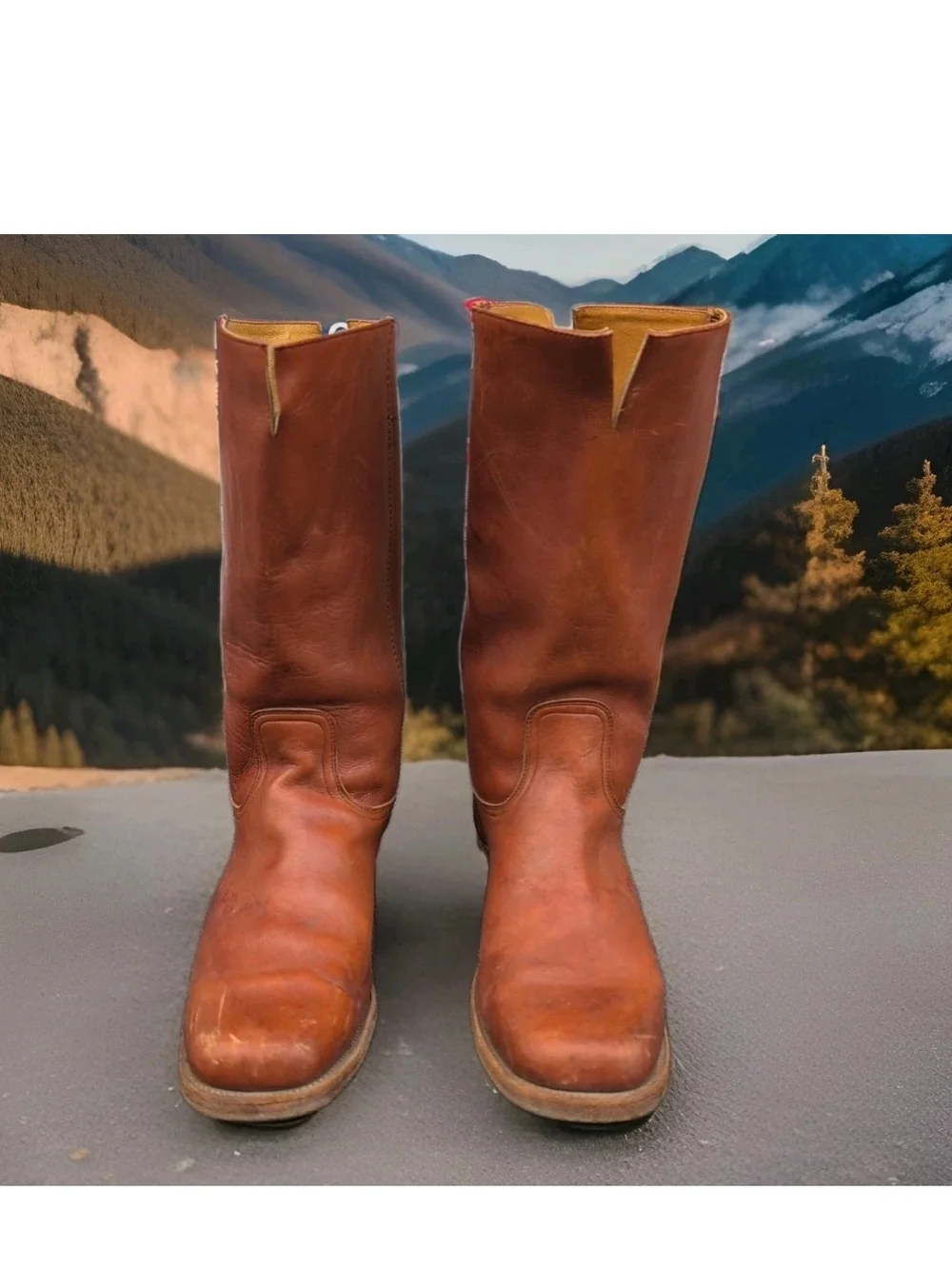 Vtg Frye Boots Mens 13 W Chestnut Brown Leather Campus Riding Western USA 14.5